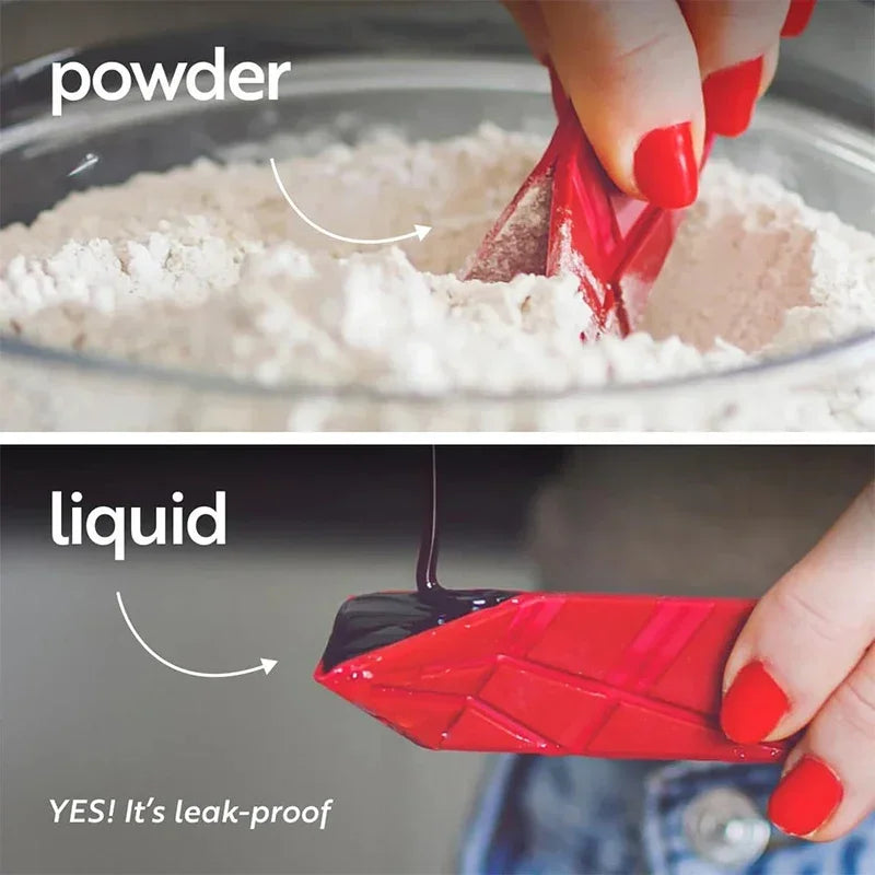 Set of 2 Adjustable 3-in-1 Measuring Spoons for Kitchen and Laboratory Use - Ideal for Baking, Powder Scooping, and Protein Measurement